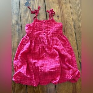 Girls Red Bubble Sundress with Tie Straps